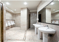 Commercial bathroom installation